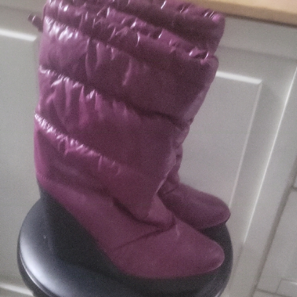 Coach Purple Wedge Boots